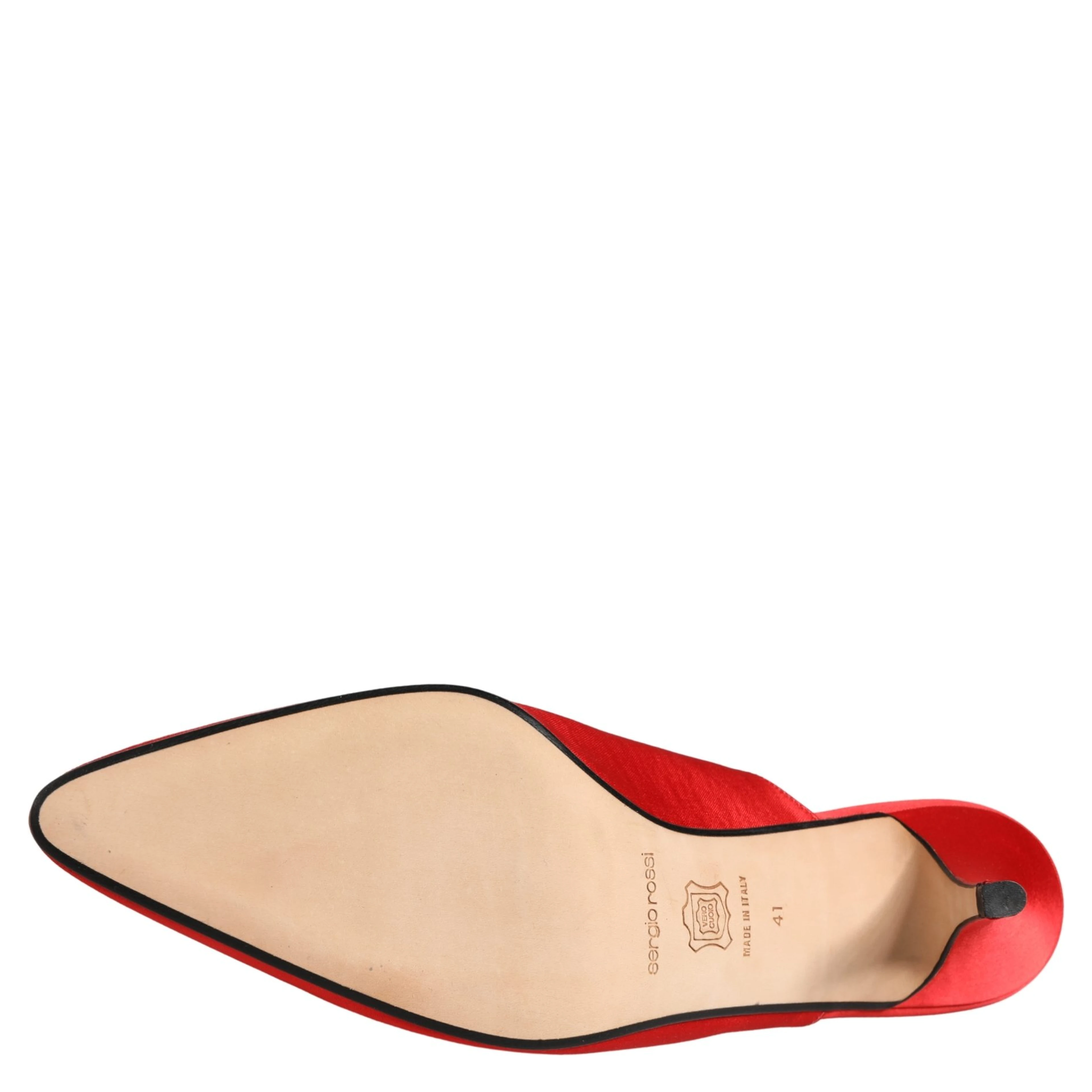 Red Suede Heel Mule Shoes