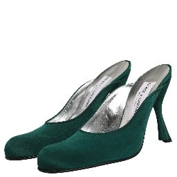 Green Suede Leather High Heel Pumps Shoes