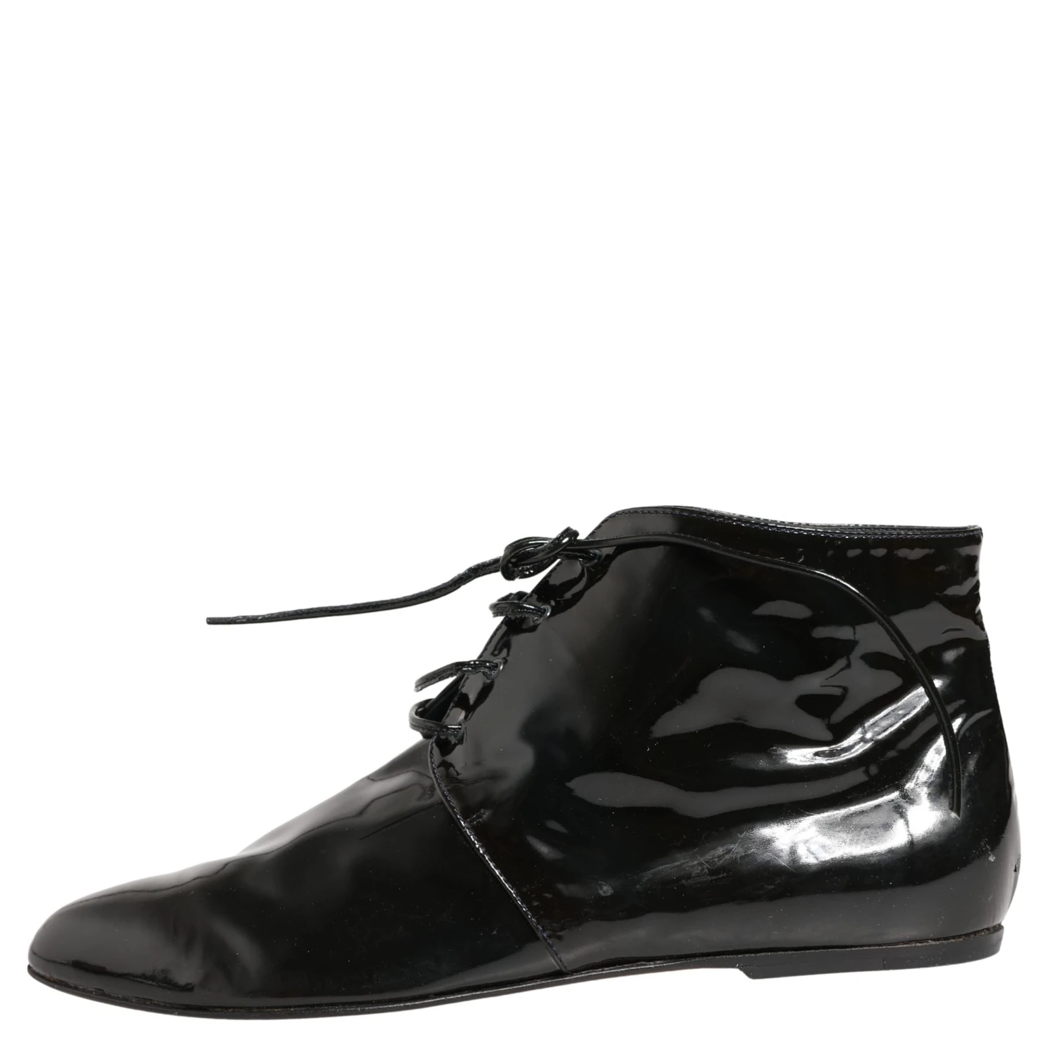 Black Leather AnkleBoots Shoes