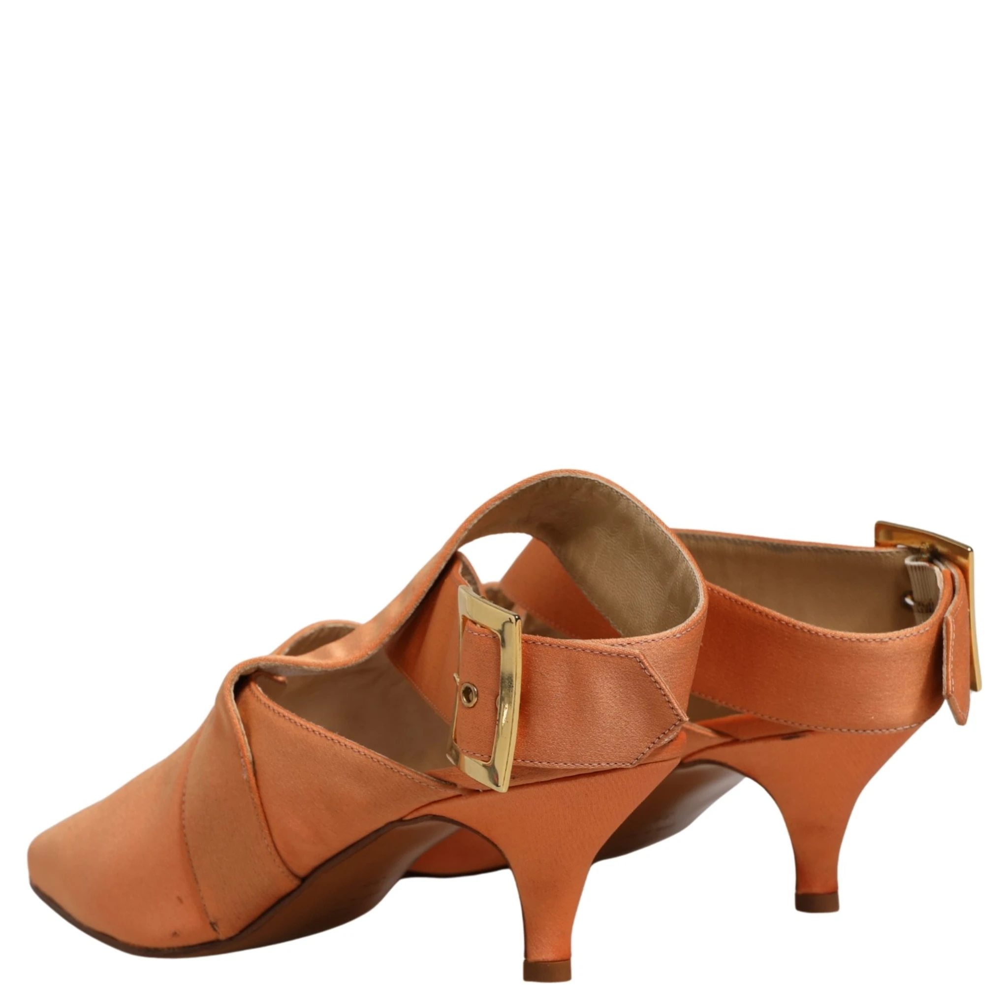 Orange Satin Sandals Shoes