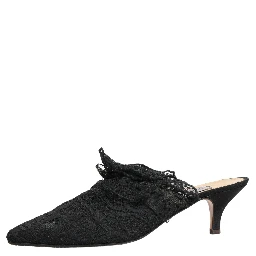 Black Lace Heels Sandals Shoes