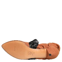 Brown Black Suede Boots Shoes