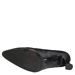 Black Satin Mary Jane Pumps Shoes