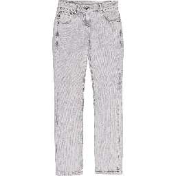 Blue Cotton Straight-Leg Jeans