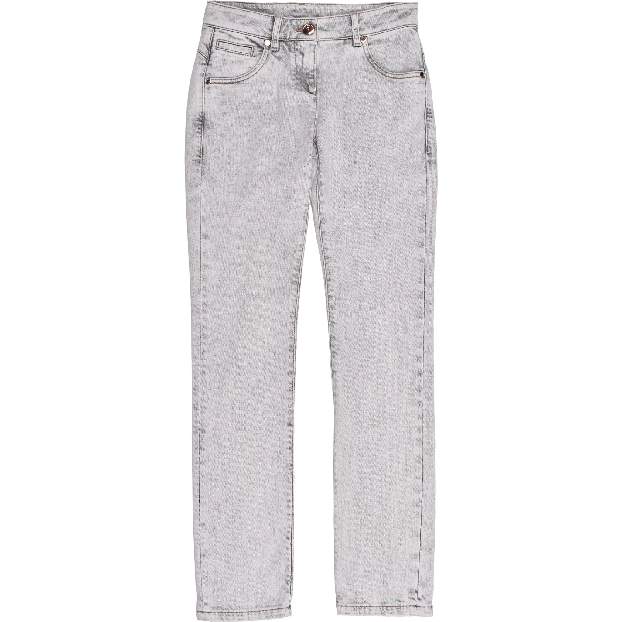 Blue Cotton Straight-Leg Jeans