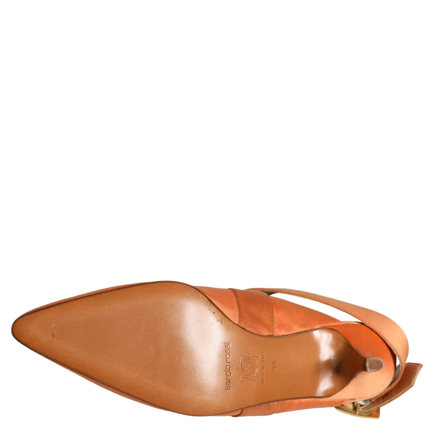Orange Satin Sandals Shoes