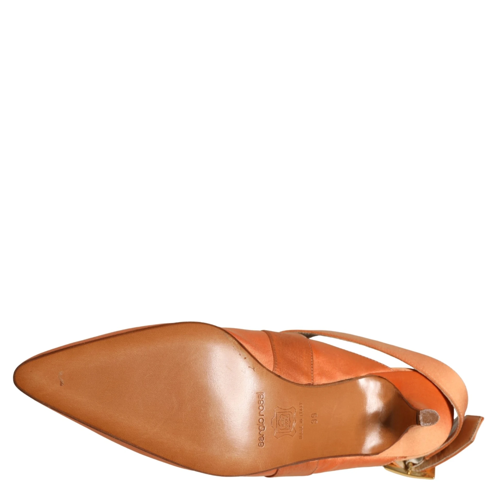 Orange Satin Sandals Shoes