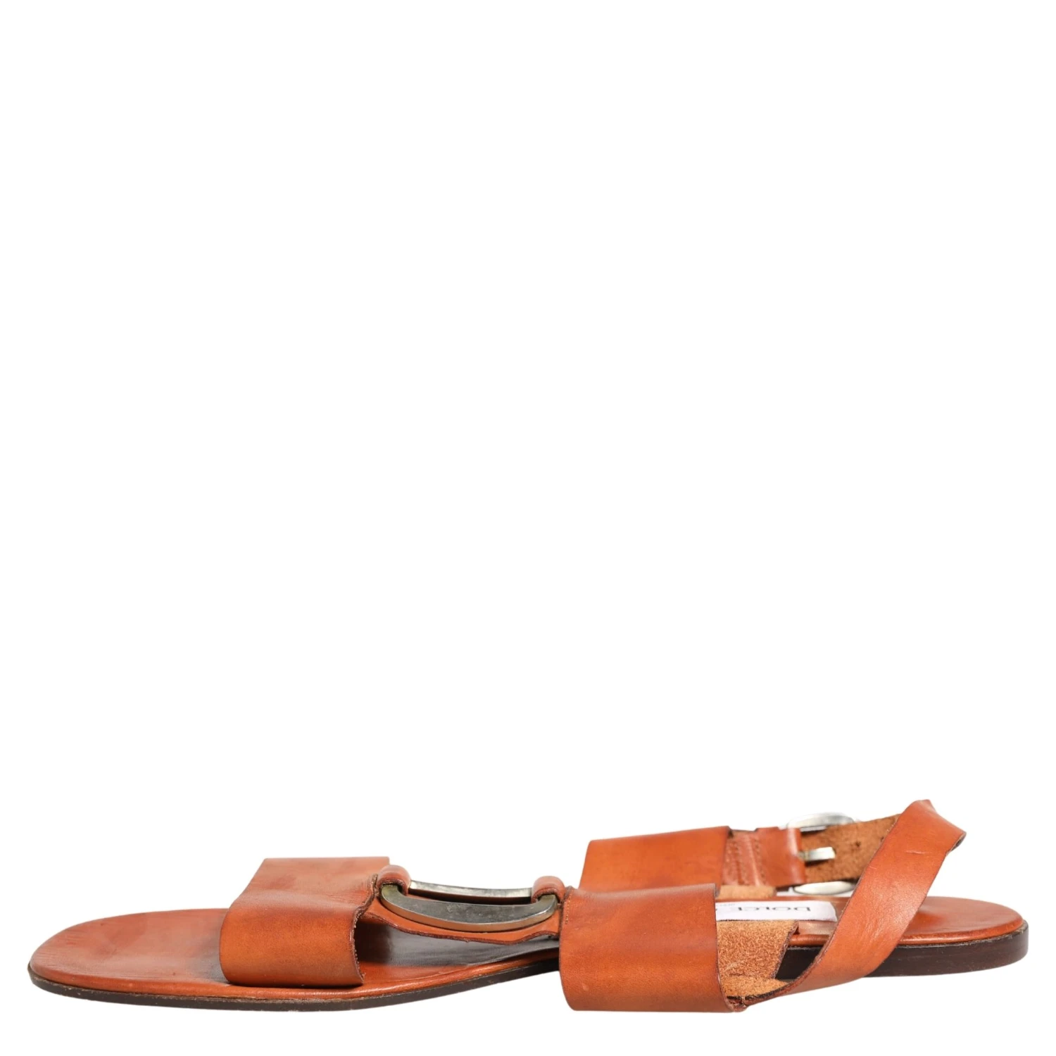 Brown Leather Flat Sandals Shoes