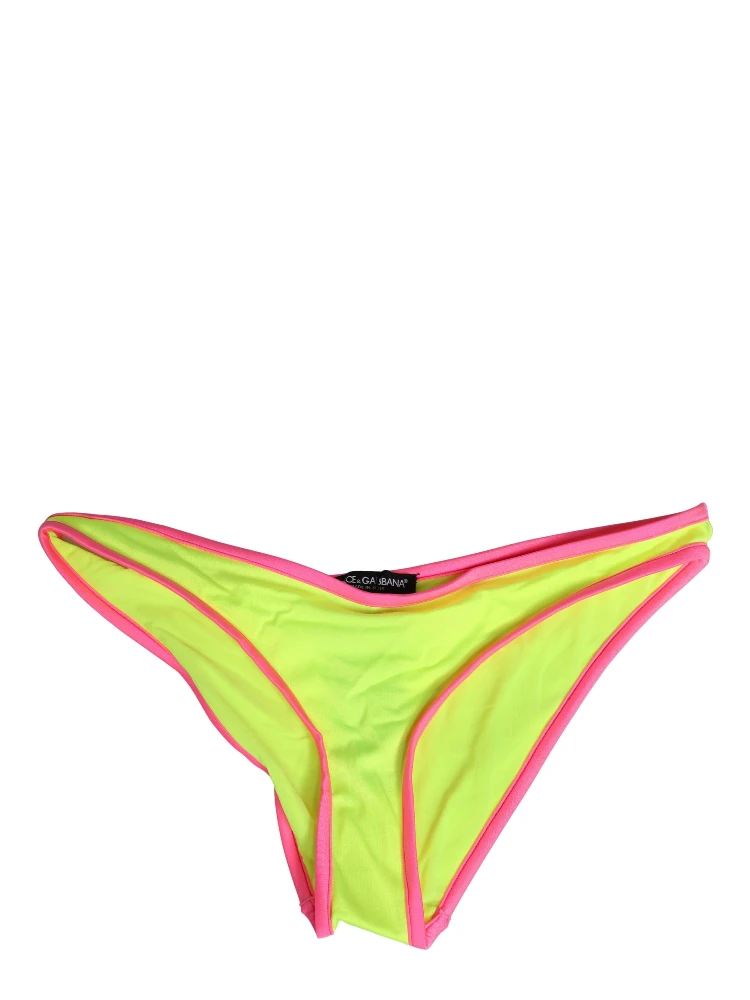 Yellow Pink Nylon Bottom Beachwear Bikini Underwear