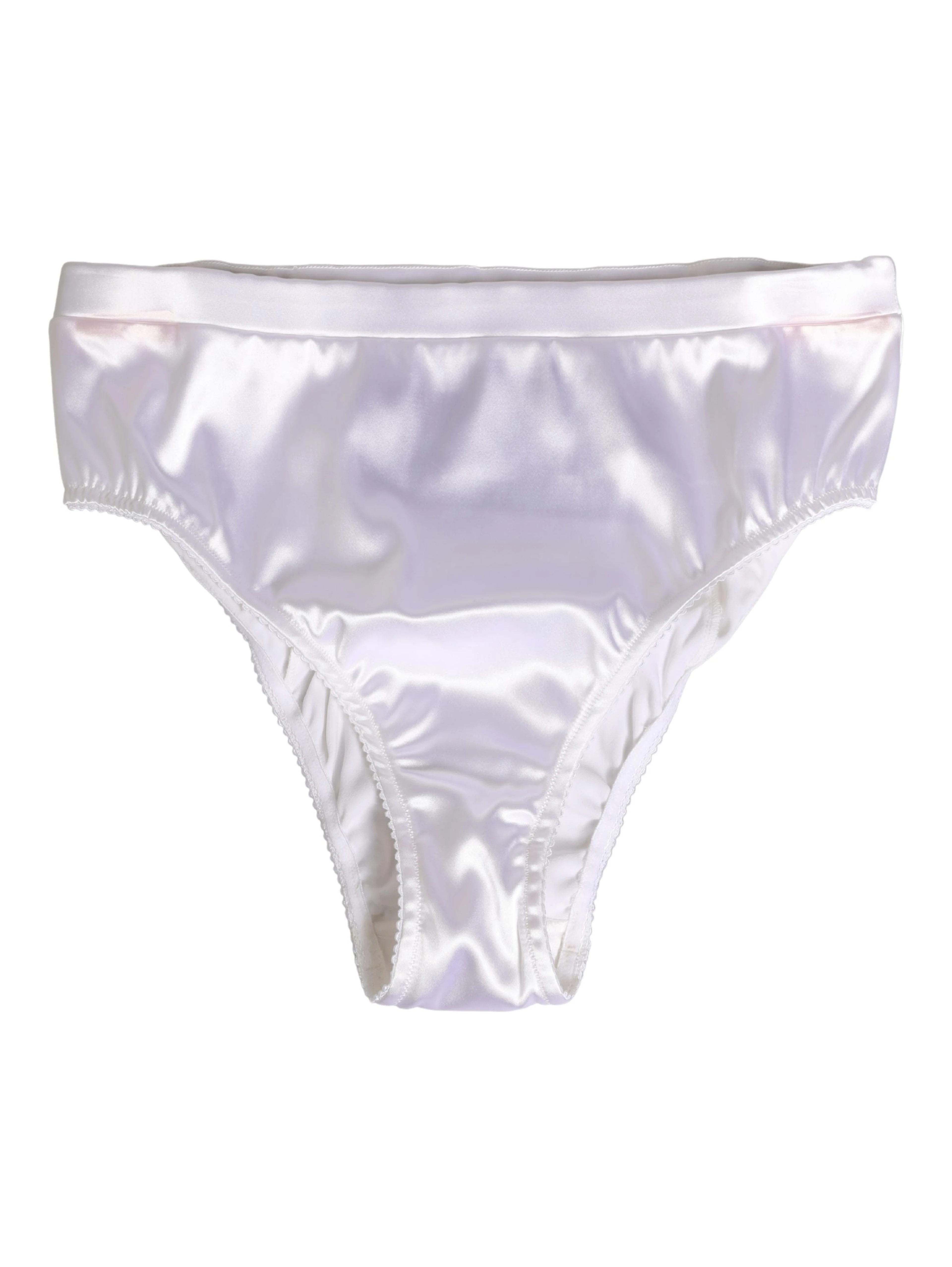 White Silk Satin Lingerie Panty Brief Underwear