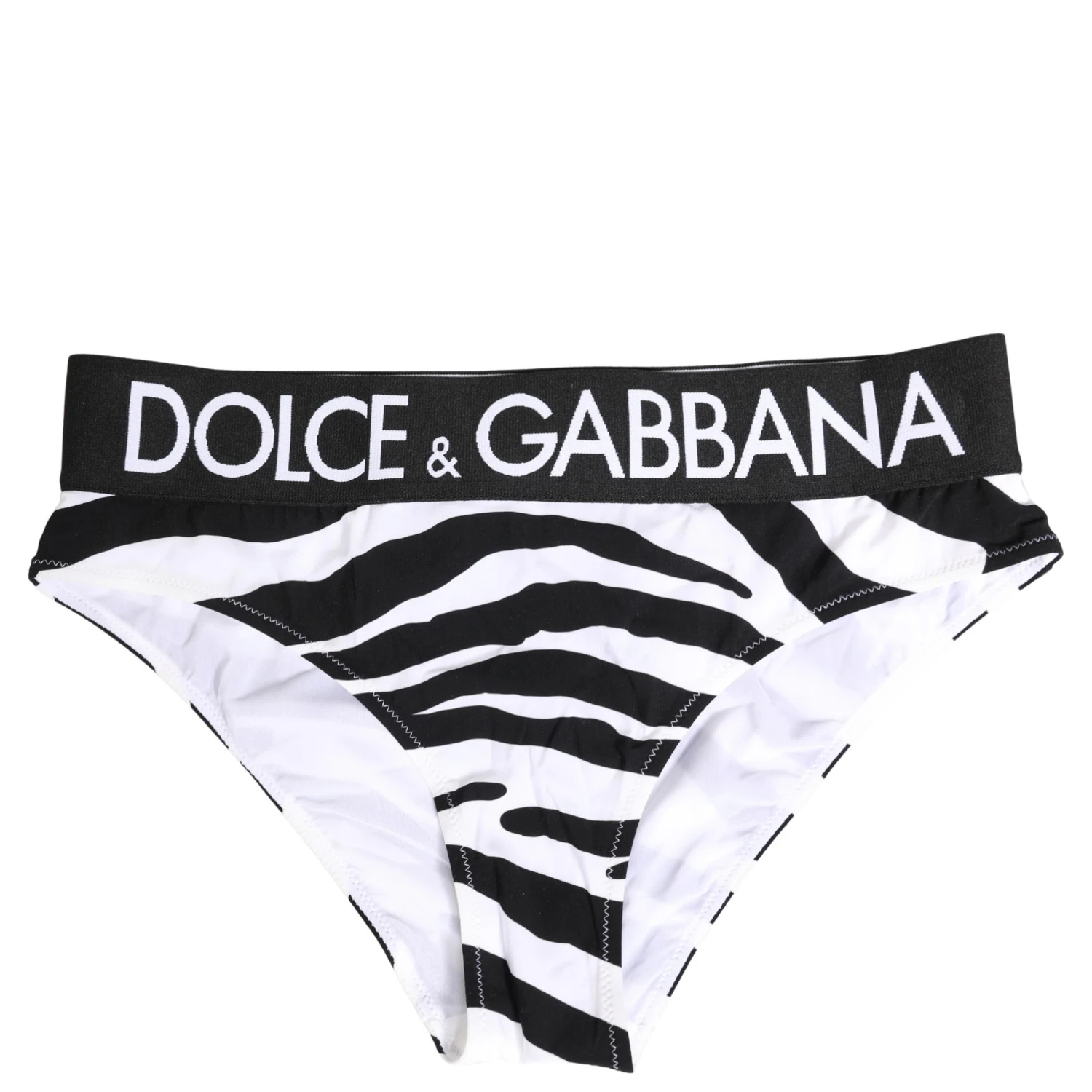 Black White Zebra Print Brief Panty Underwear