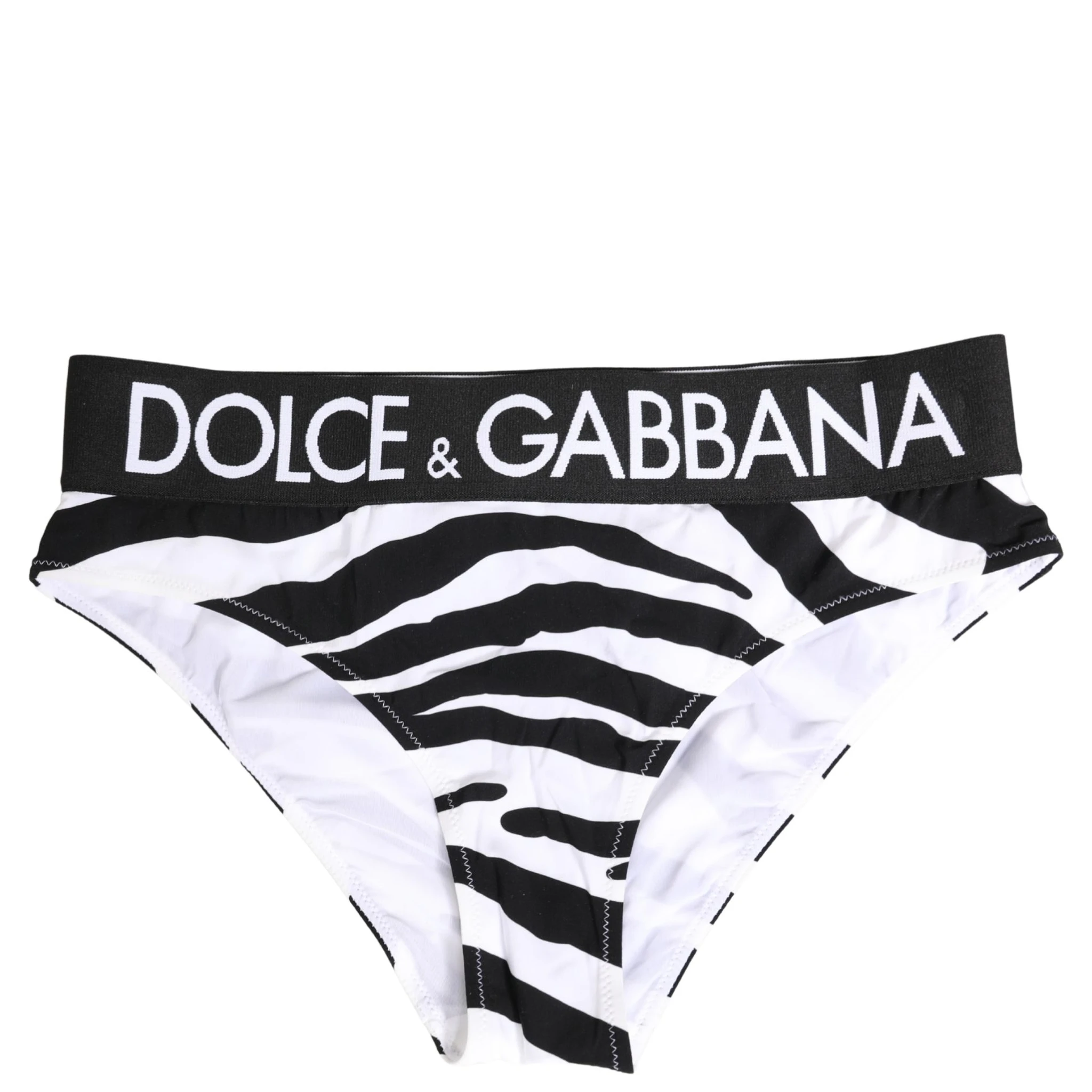Black White Zebra Print Brief Panty Underwear