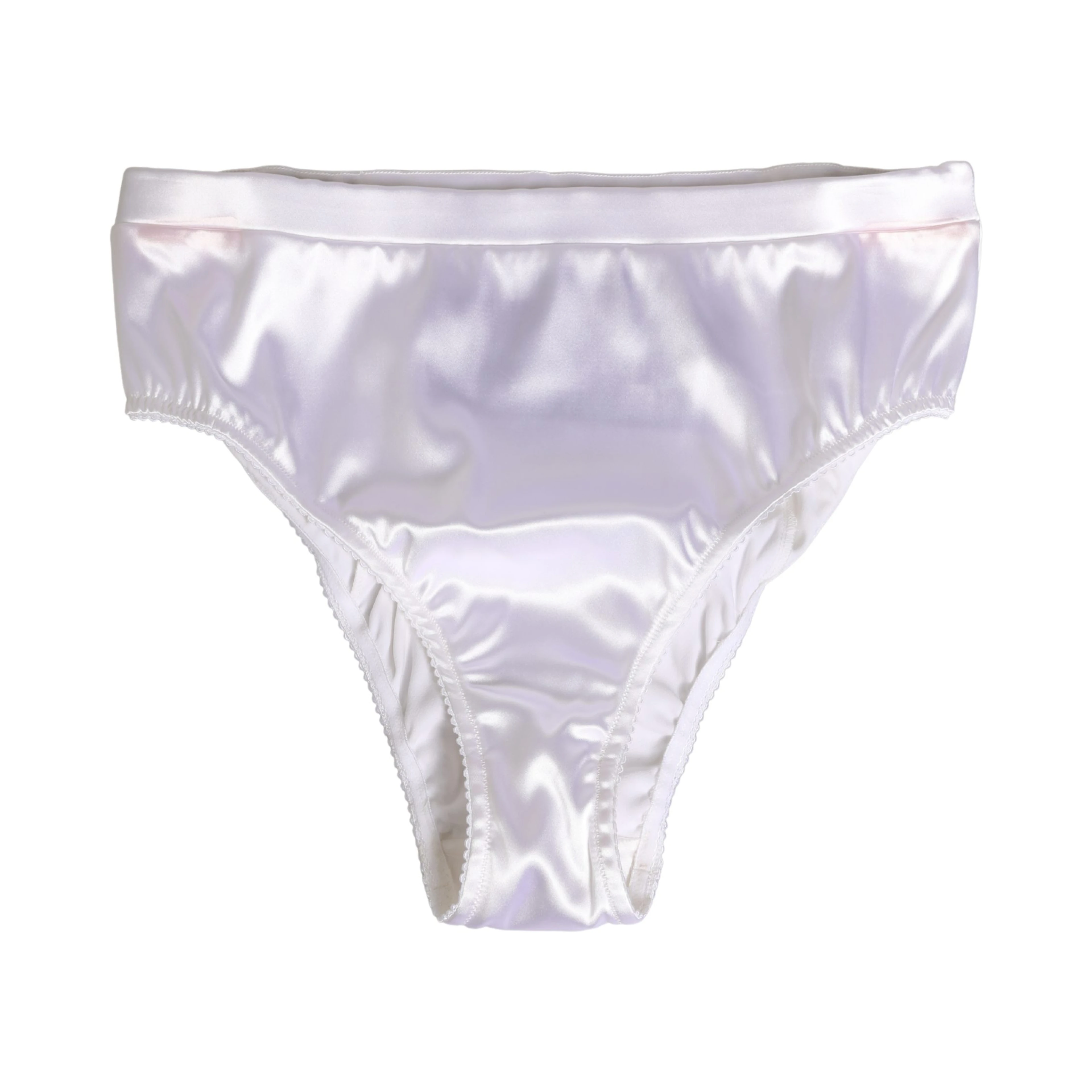 White Silk Satin Lingerie Panty Brief Underwear