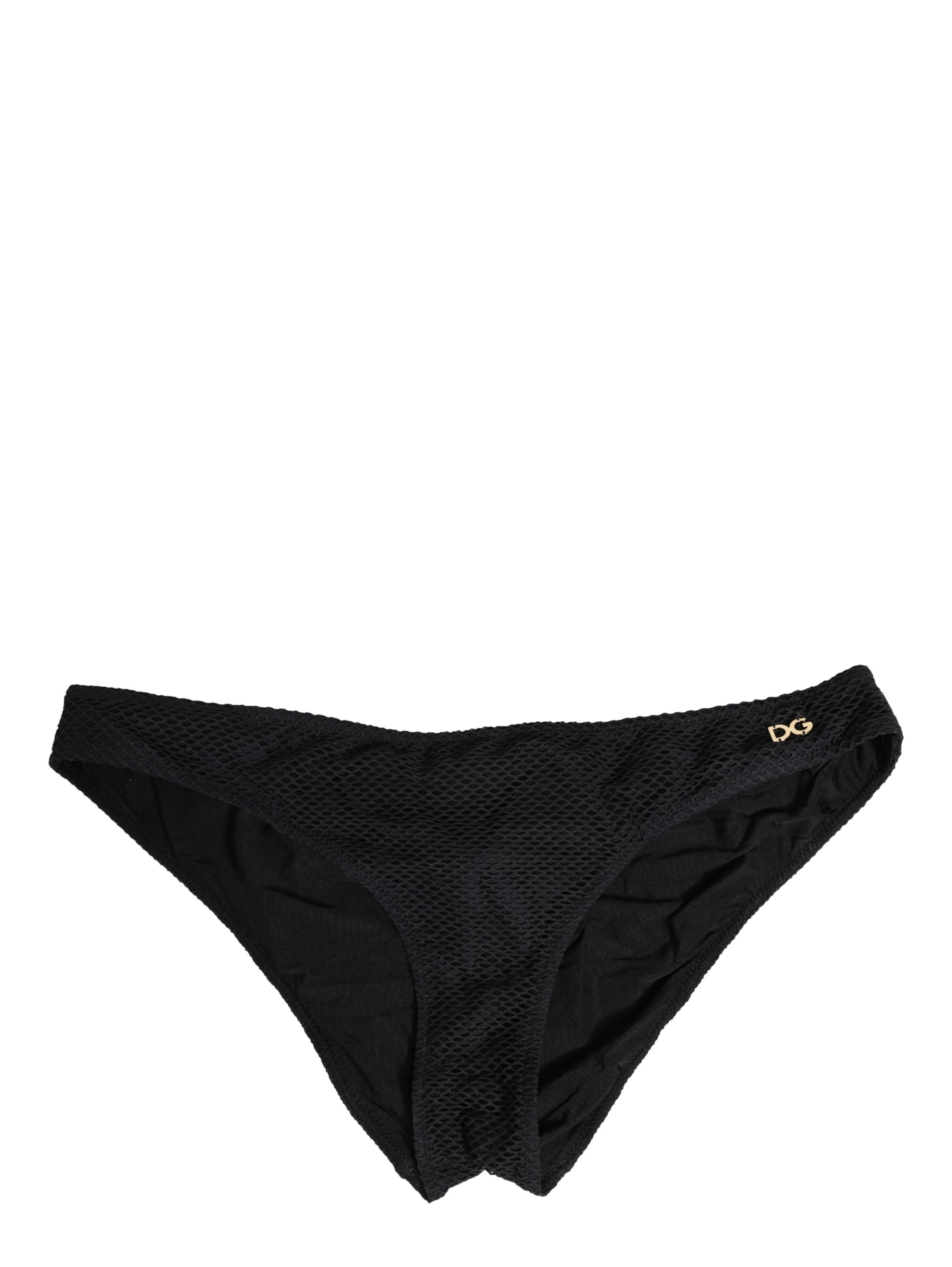 Black Nylon DG Logo Plaque Regular Brief Underwear