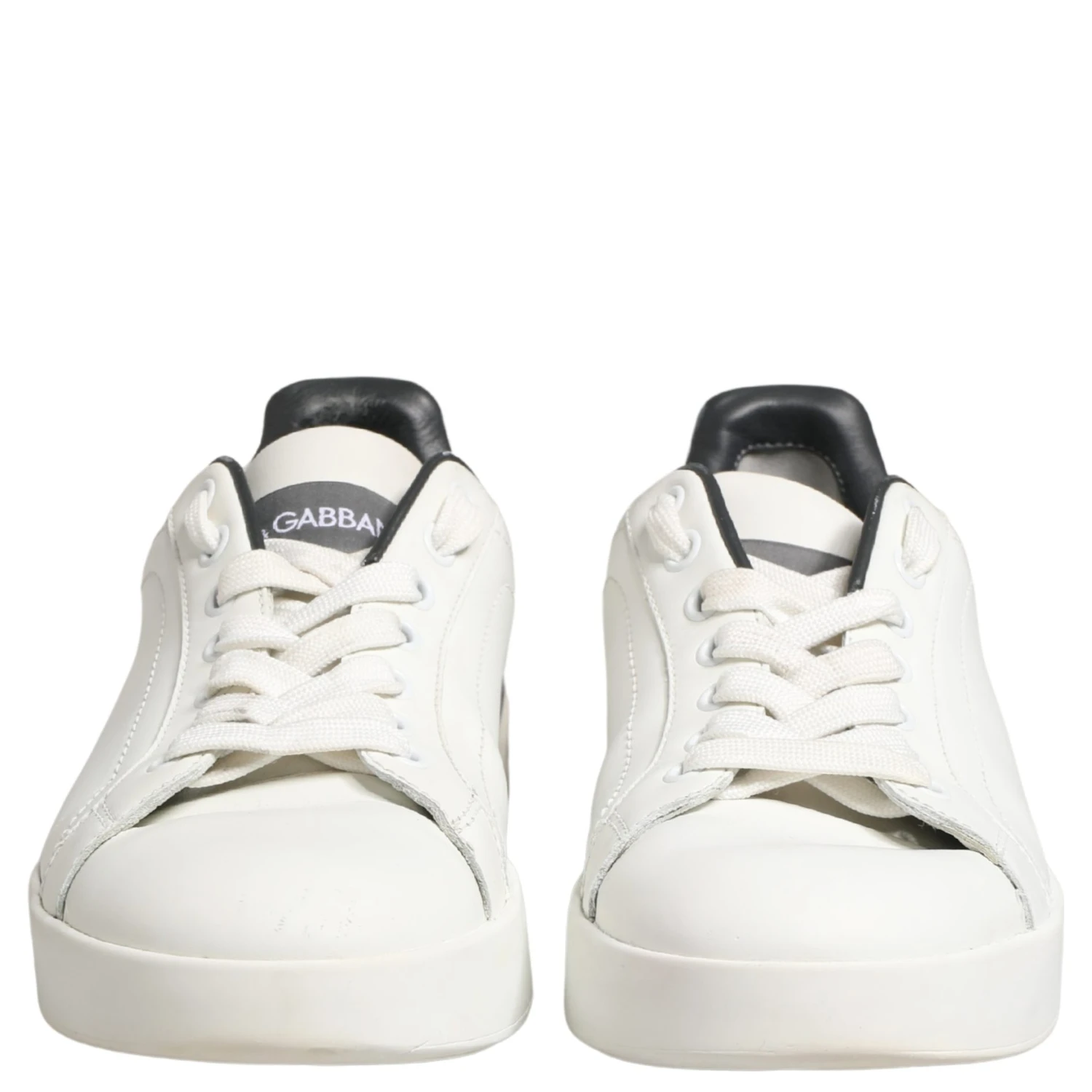 White Black Portofino Leather Sneakers Shoes