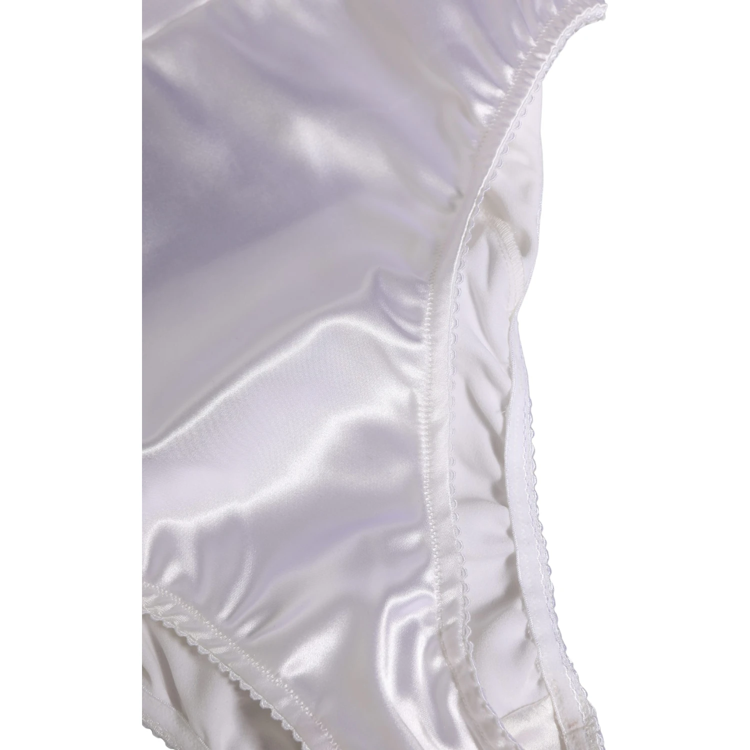 White Silk Satin Lingerie Panty Brief Underwear