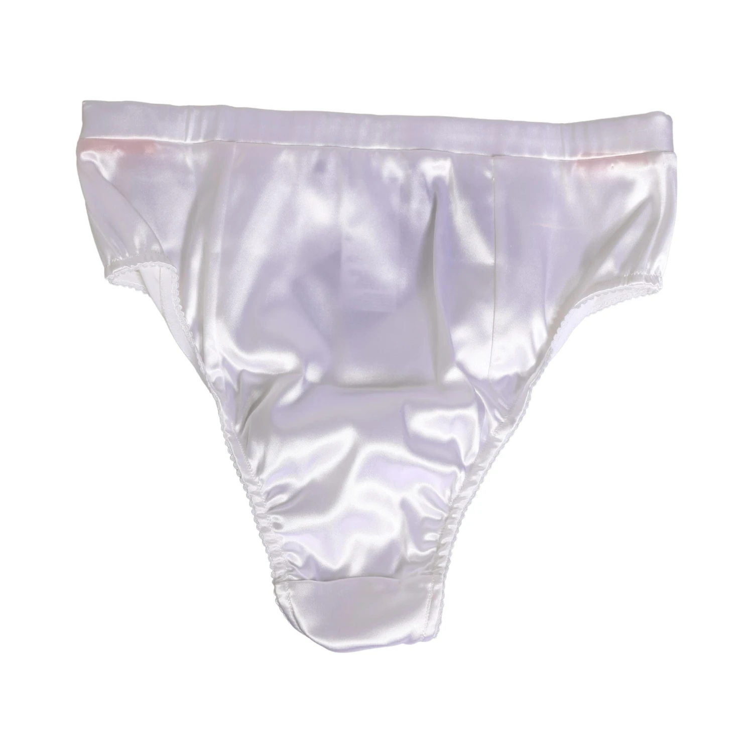 White Silk Satin Lingerie Panty Brief Underwear