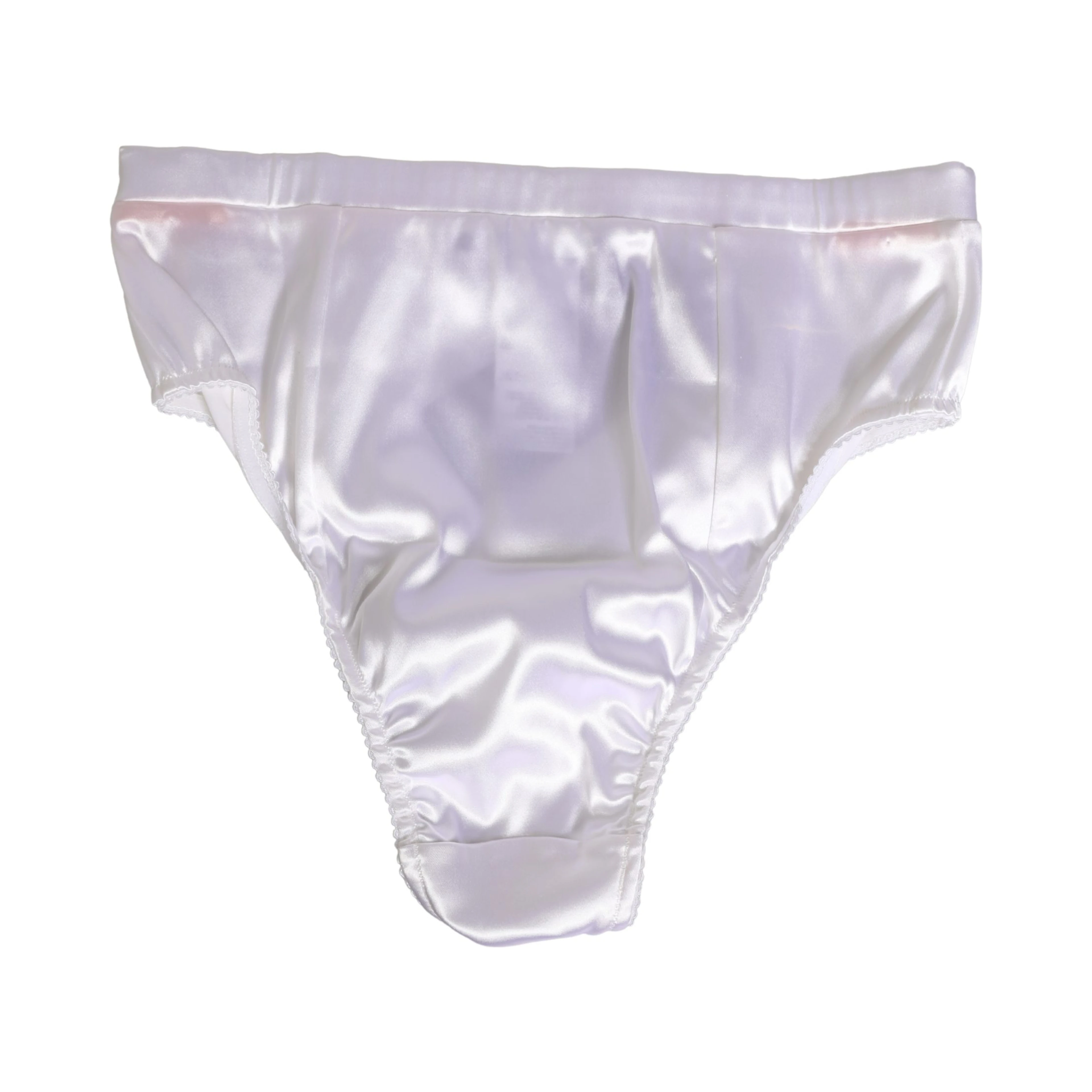 White Silk Satin Lingerie Panty Brief Underwear