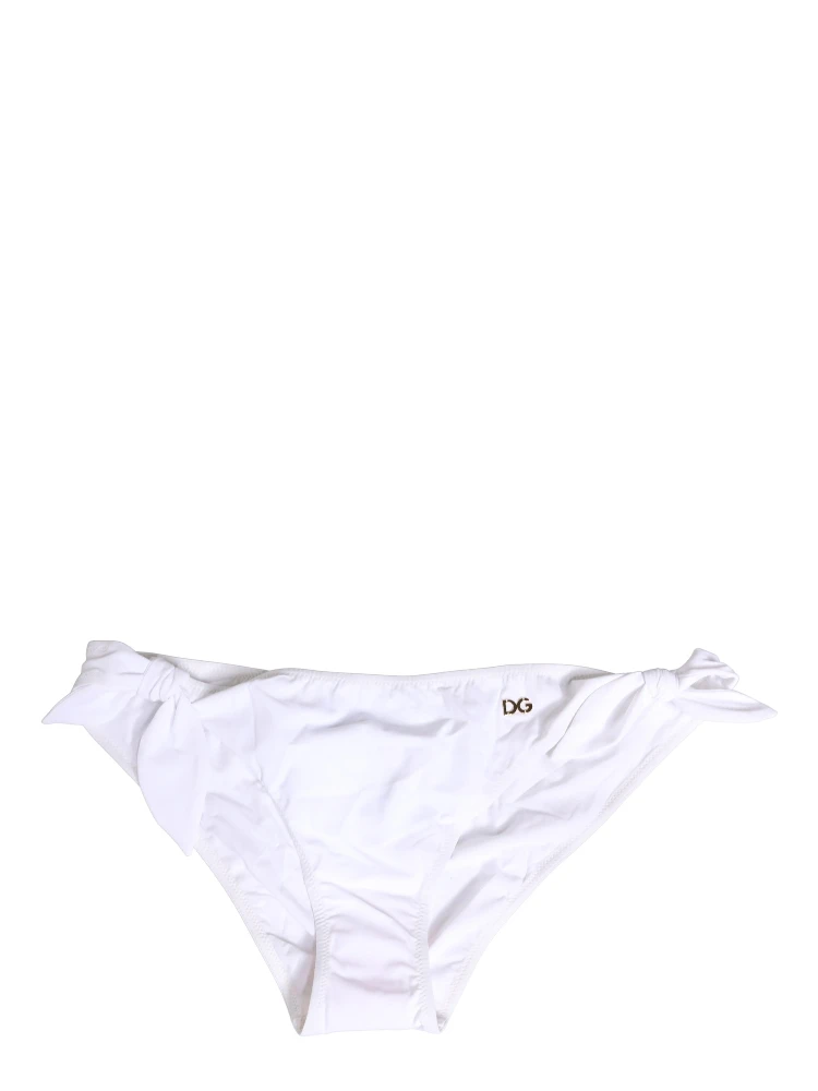 White Nylon DG Logo Plaque Bikini Bottom Swimwear alternative