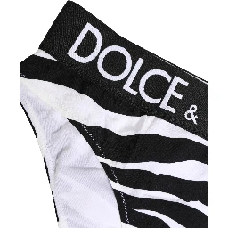 Black White Zebra Print Brief Panty Underwear