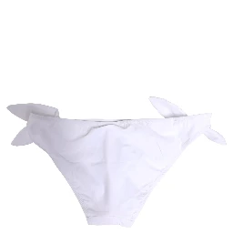White Nylon DG Logo Plaque Bikini Bottom Swimwear