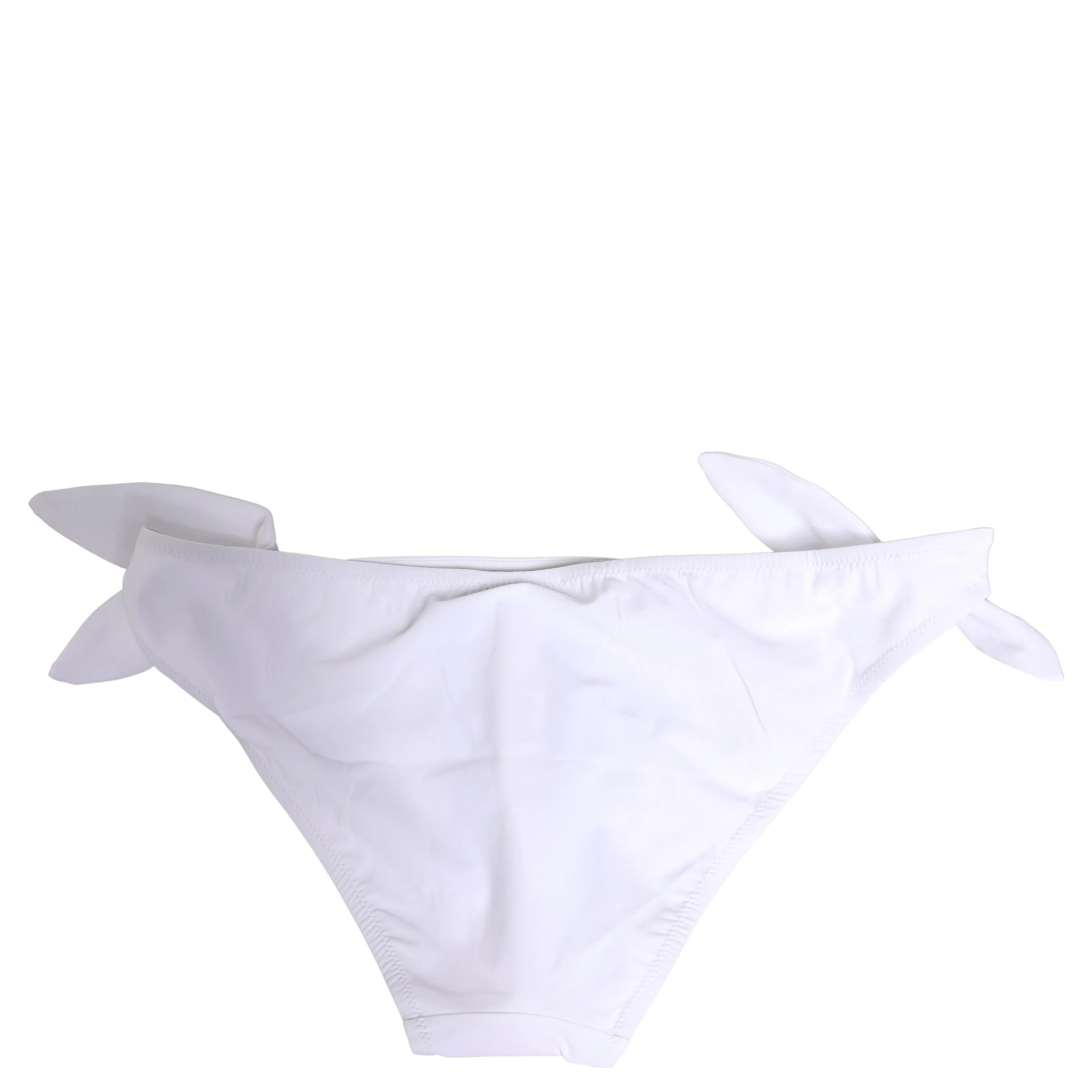 White Nylon DG Logo Plaque Bikini Bottom Swimwear