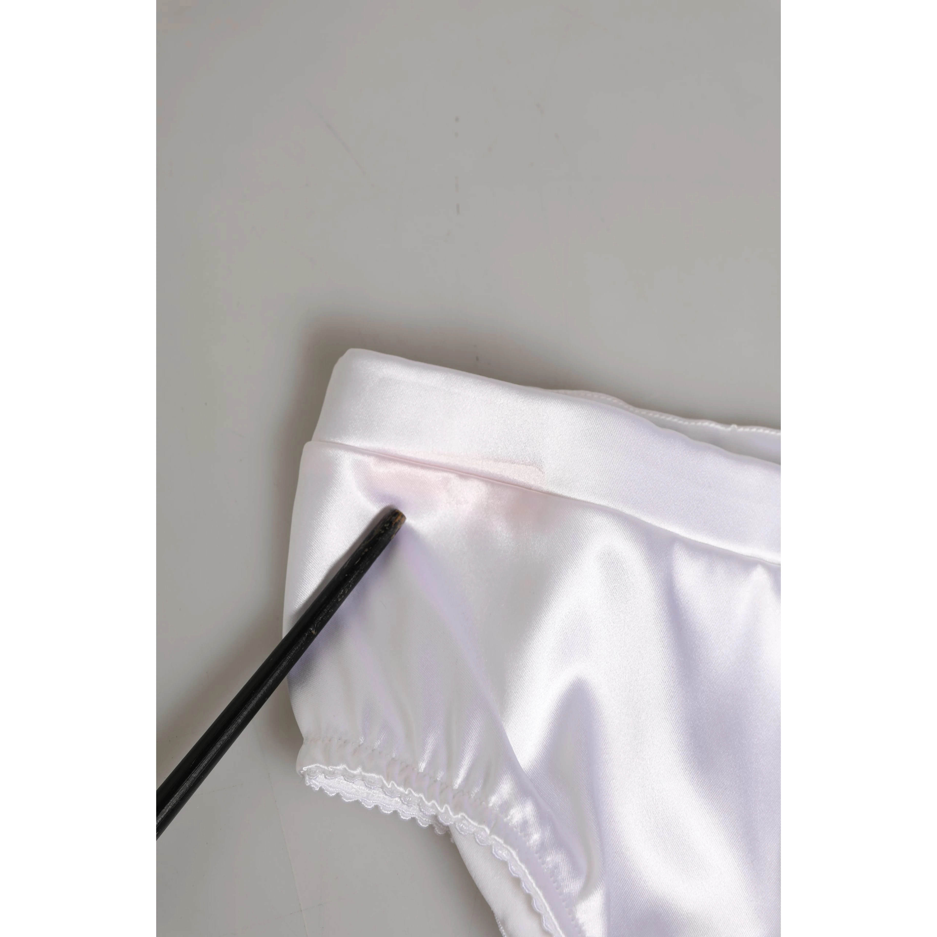 White Silk Satin Lingerie Panty Brief Underwear