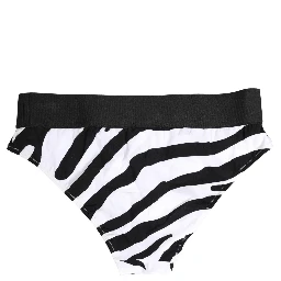 Black White Zebra Print Brief Panty Underwear