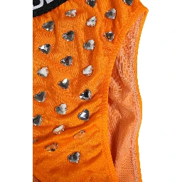 Orange Crystal High Waist Brief Panty Underwear