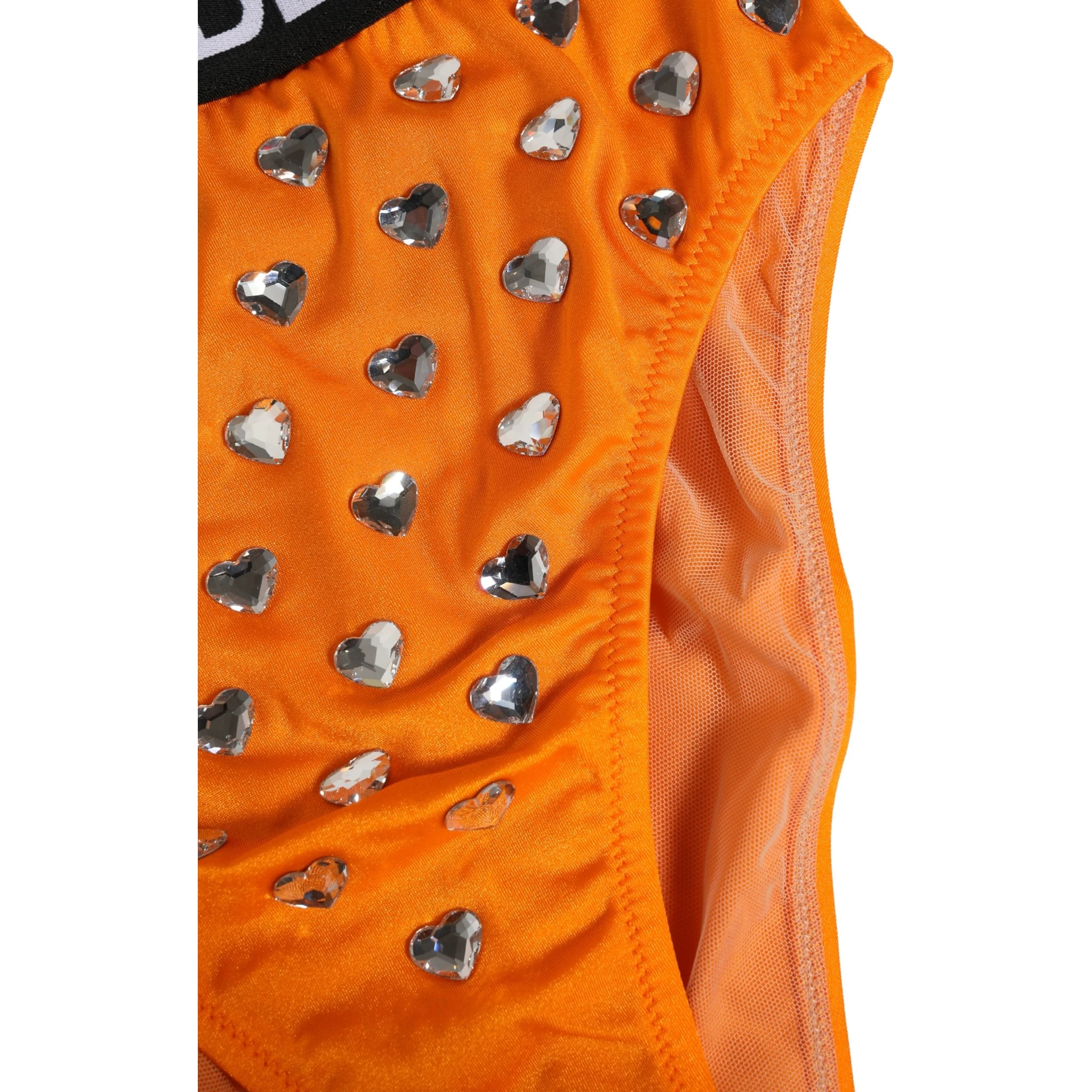 Orange Crystal High Waist Brief Panty Underwear