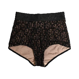 Black Cotton DG Logo High Waist Girdle Underwear