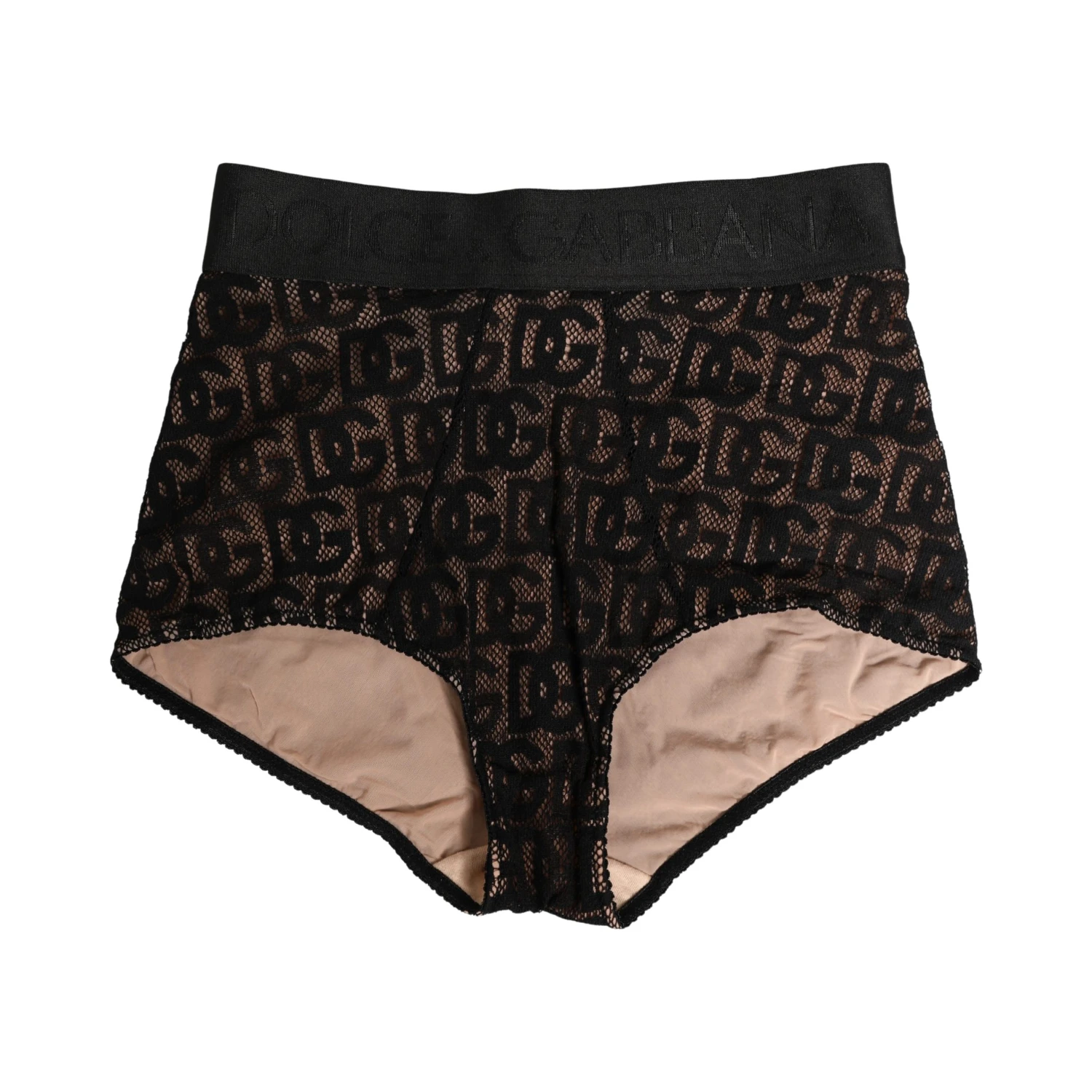 Black Cotton DG Logo High Waist Girdle Underwear