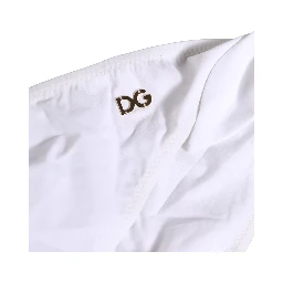 White Nylon DG Logo Plaque Bikini Bottom Swimwear