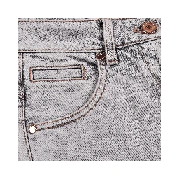 Blue Cotton Straight-Leg Jeans