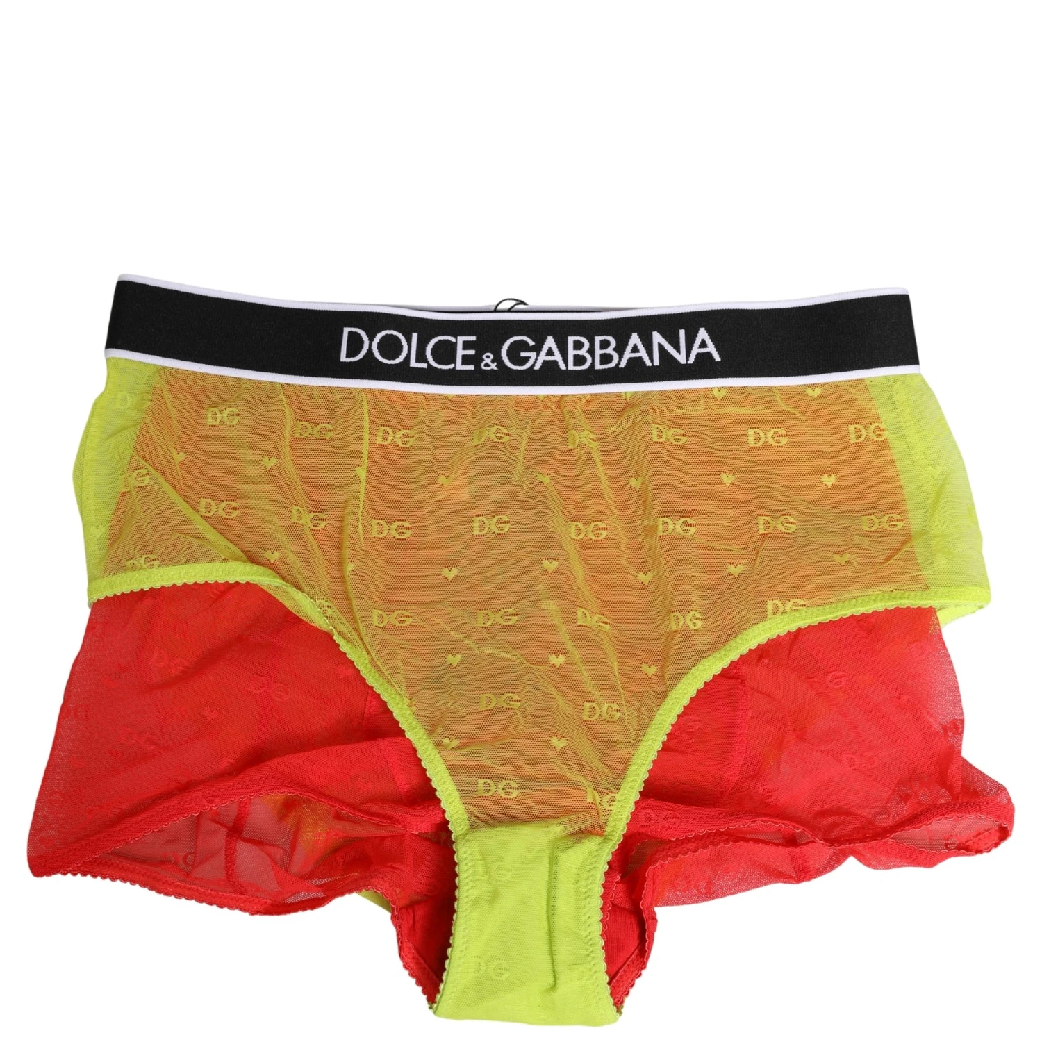 Red Yellow Tulle Mid Waist Panty Girdle Underwear