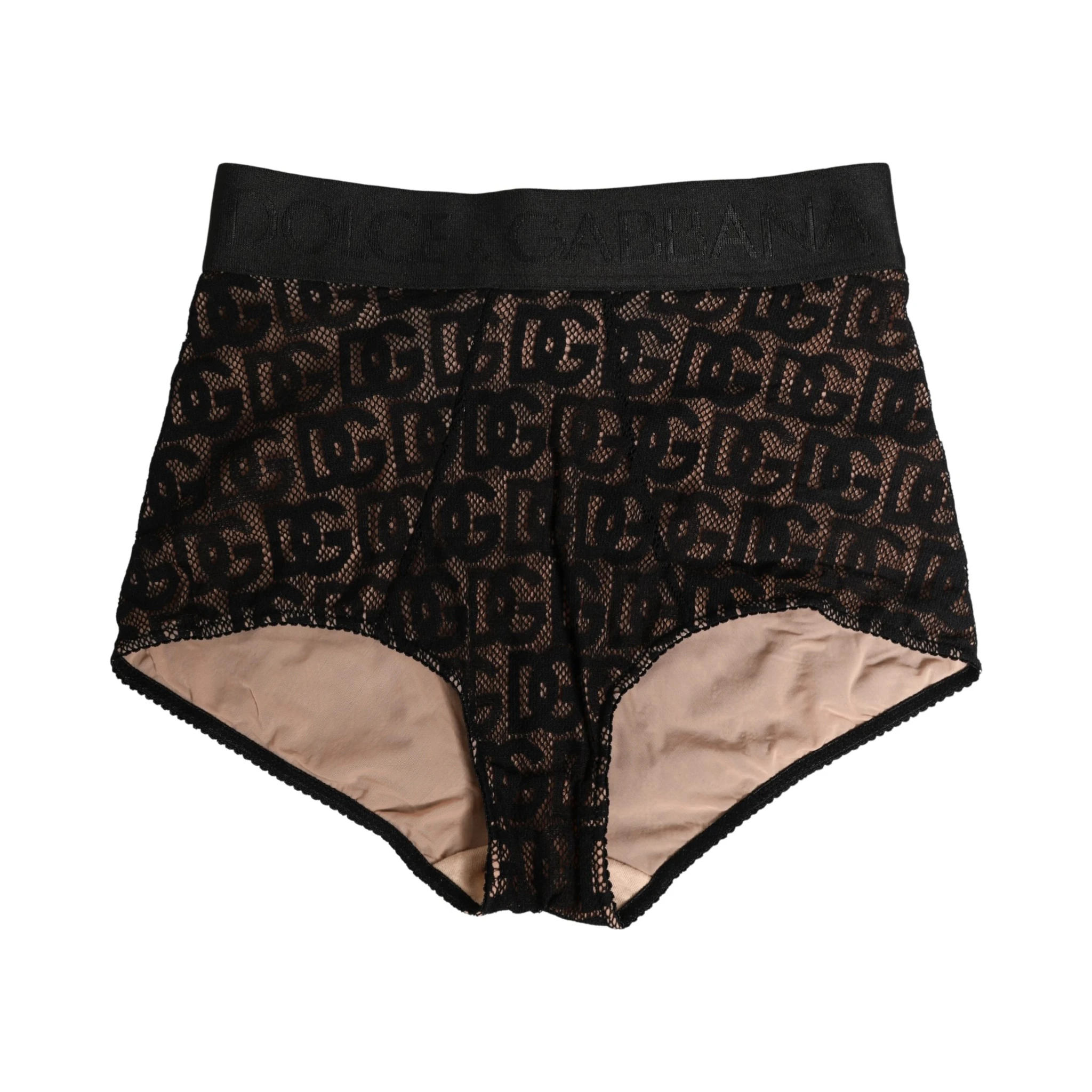 Black Cotton DG Logo High Waist Girdle Underwear