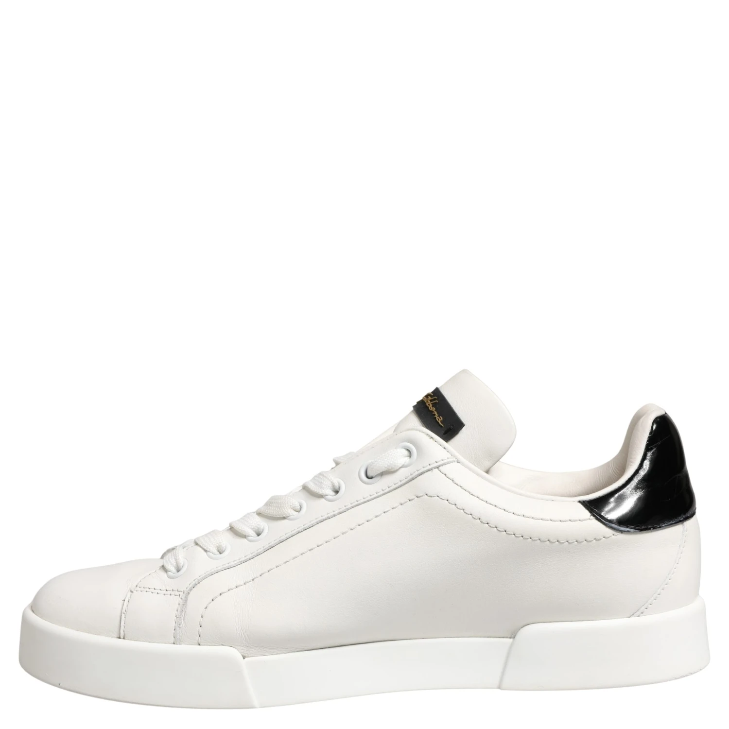 White Black Portofino Leather Sneakers Shoes