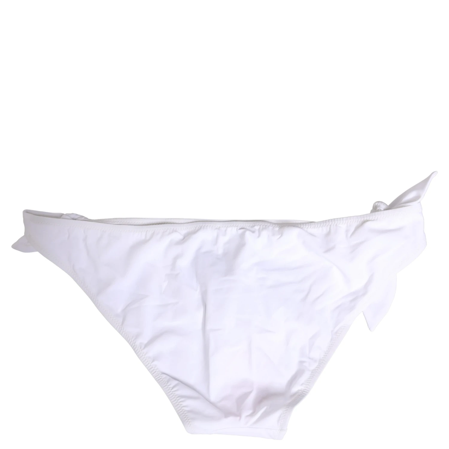 White Nylon DG Logo Plaque Bikini Bottom Swimwear
