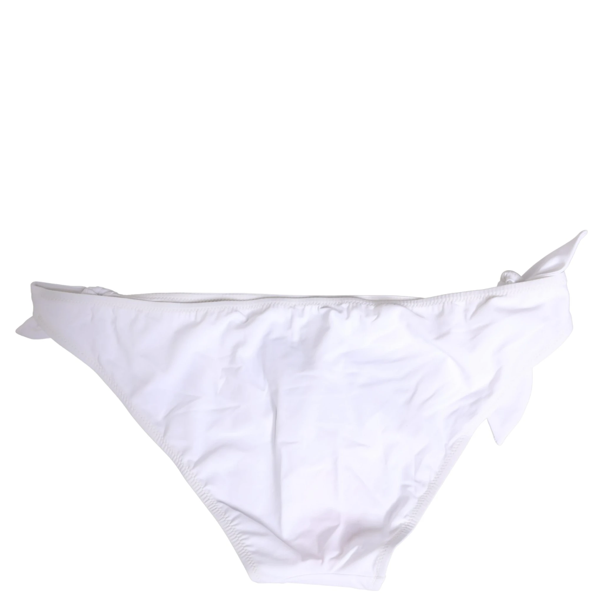 White Nylon DG Logo Plaque Bikini Bottom Swimwear