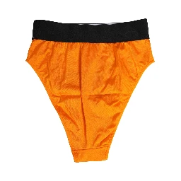 Orange Crystal High Waist Brief Panty Underwear
