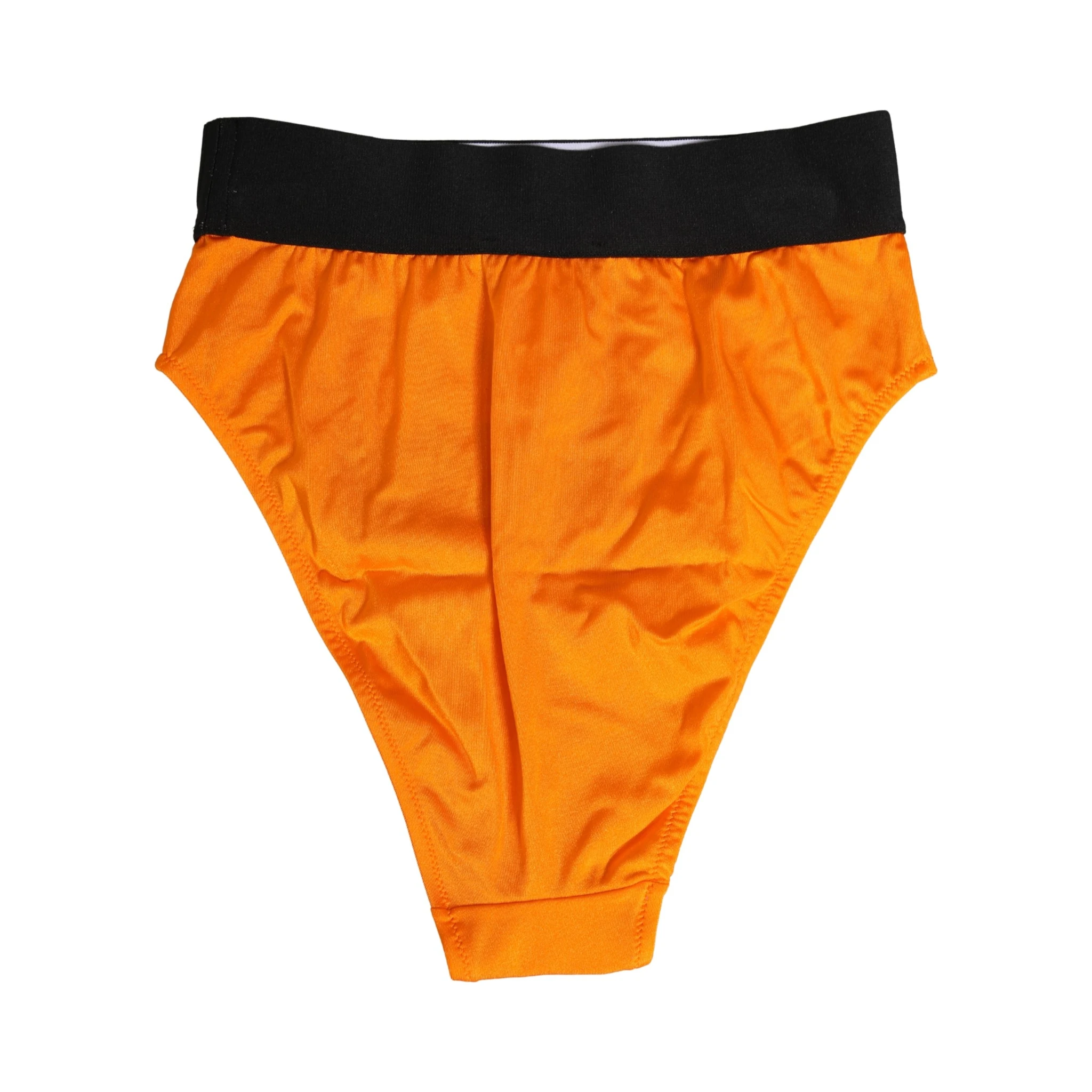 Orange Crystal High Waist Brief Panty Underwear