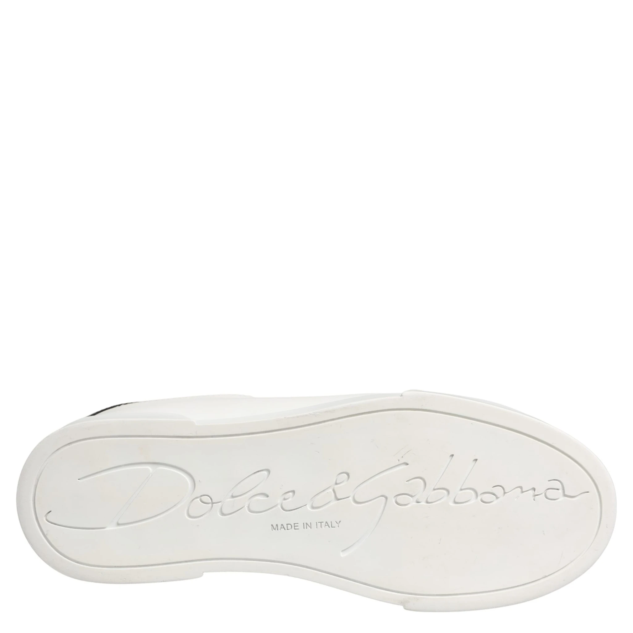 White Black Portofino Leather Sneakers Shoes