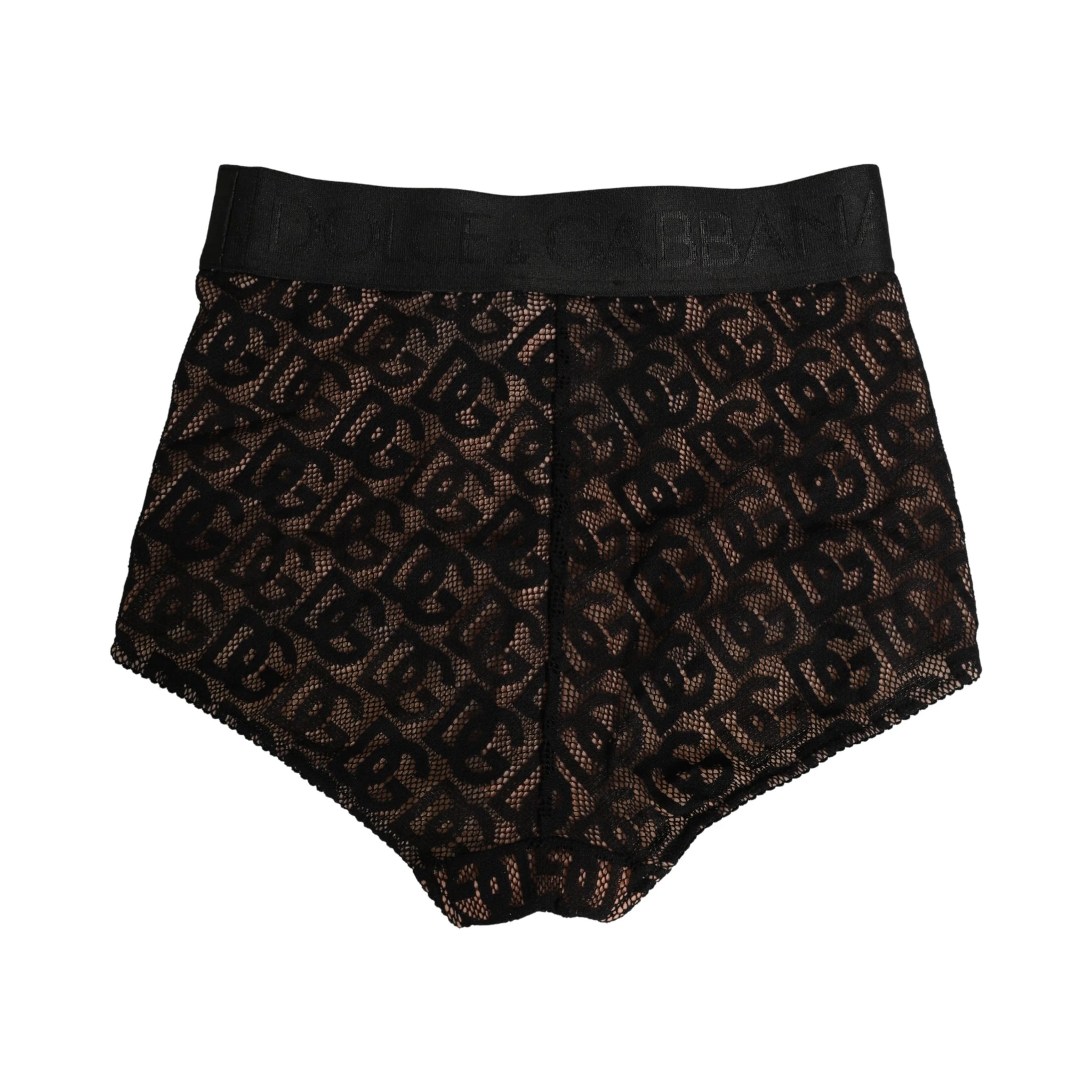 Black Cotton DG Logo High Waist Girdle Underwear