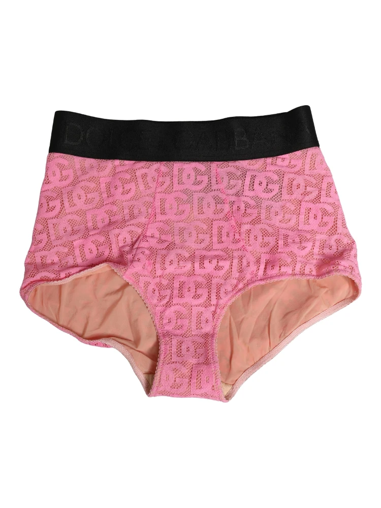 Pink Cotton DG Logo High Waist Girdle Underwear