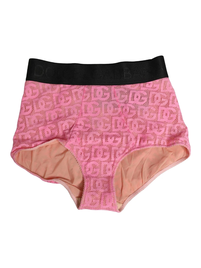 Pink Cotton DG Logo High Waist Girdle Underwear