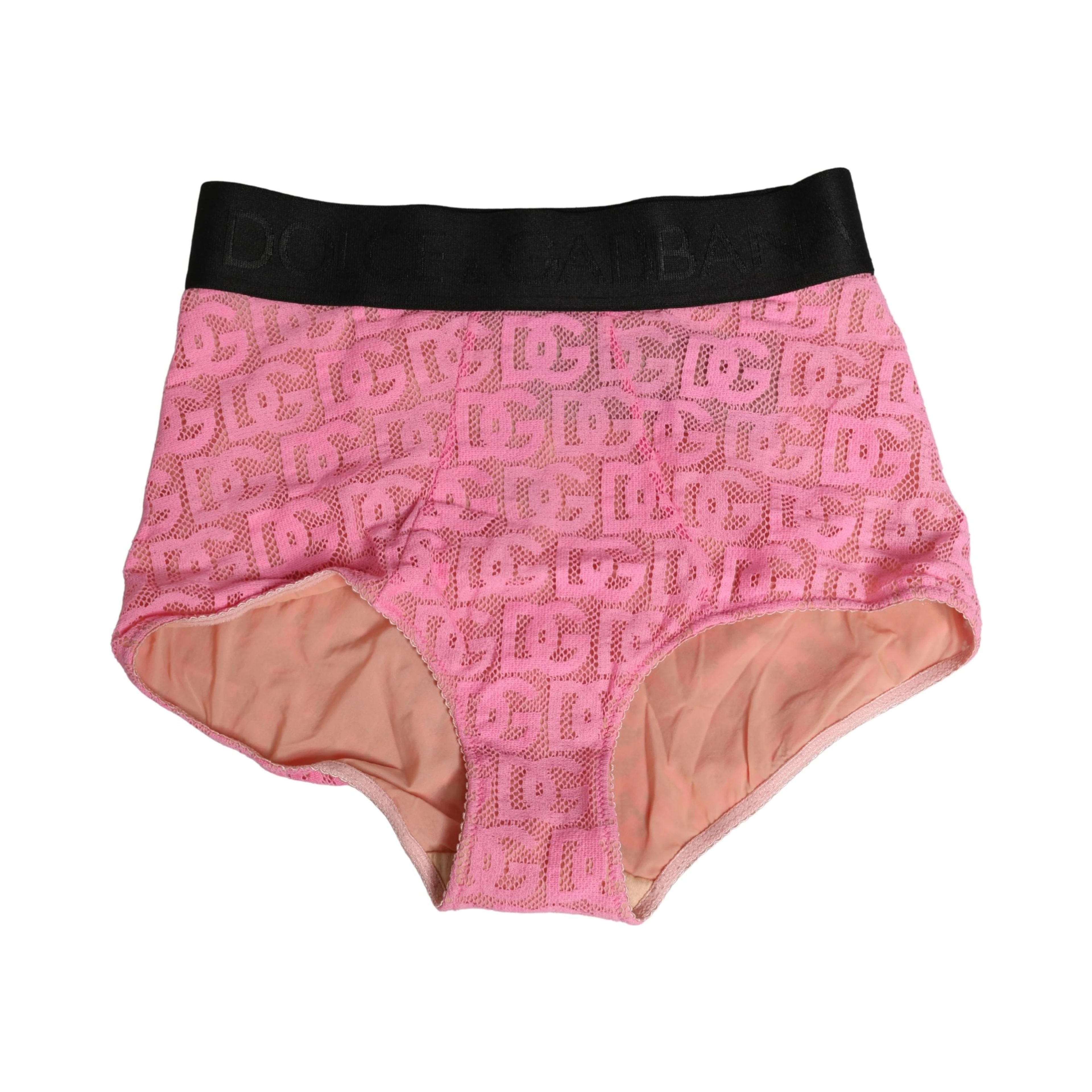 Pink Cotton DG Logo High Waist Girdle Underwear