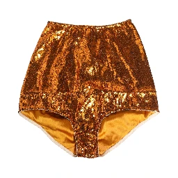 Orange Sequin Nylon High Waist Girdle Underwear