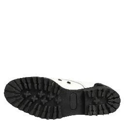 Black White Leather Derby Shoes