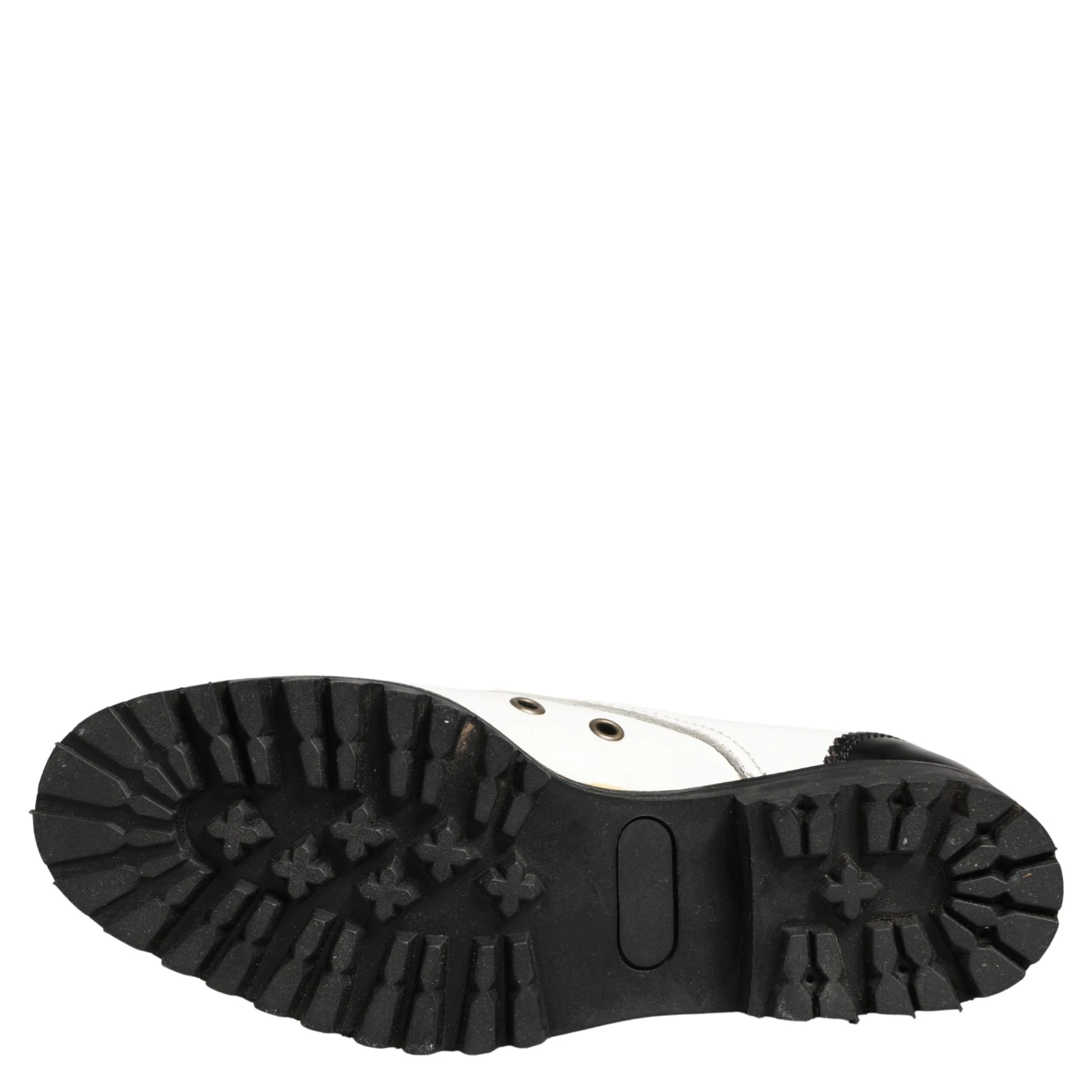 Black White Leather Derby Shoes