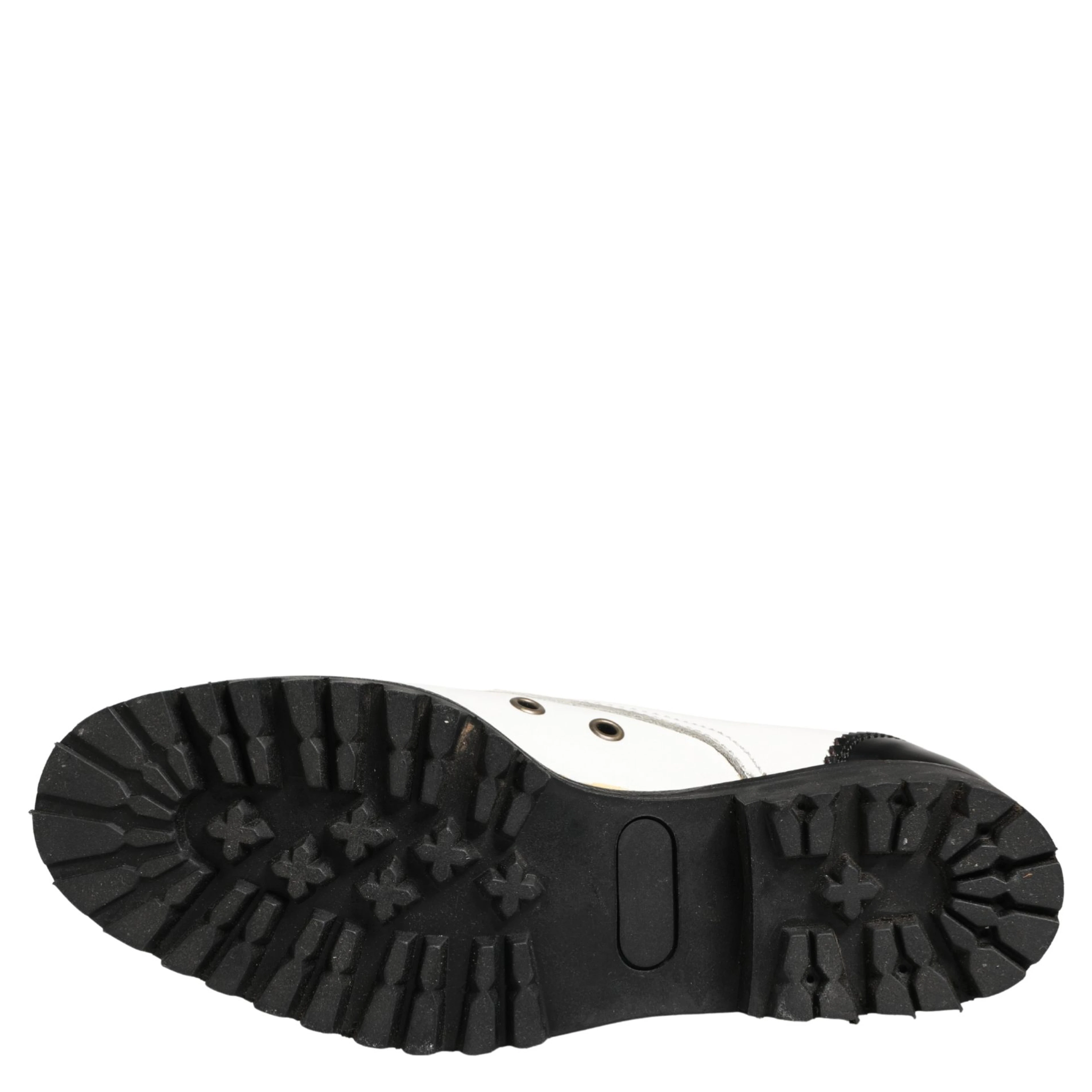 Black White Leather Derby Shoes